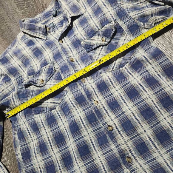 Vintage 70s western soft blue purple and white cotton plaid button-up shirt - Picture 14 of 15